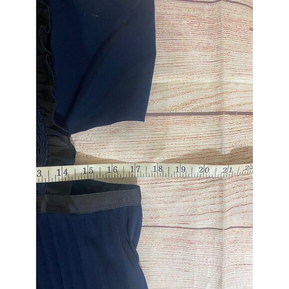 ASOS Women's Crochet Chiffon Blue Pleated Cut Out Cocktail Dress - 14 - Picture 6 of 14